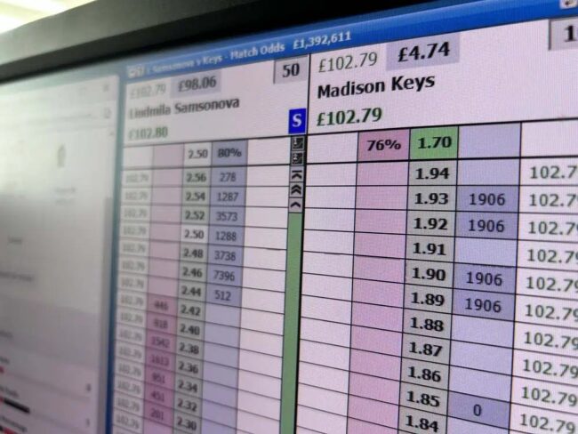 Tennis trading profits
